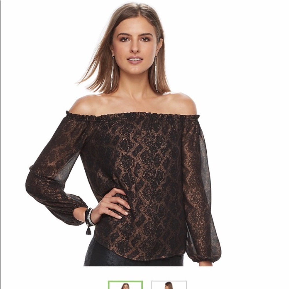 Rock & Republic® Lace Off-the-Shoulder Top